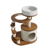 Arbre à chat à faible hauteur, structure d'escalade pour chat, tour à gratter multi-niveaux, plateforme de couchage pour chat pour petit appartement
