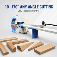 Scie à onglet automatique robuste pour coupes d'angle de haute précision de charpentes en bois ou de toitures à ossature en poutres