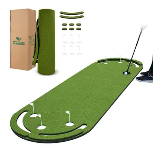 Customized 330*100cm Smiling Golf Putting Green Set Practice Golf Mat Training Equipment