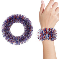 Bracelet en bande PET fin à étoile à cinq branches, coloré, pour la décoration du poignet, pour le 250e anniversaire du Jour de l'Indépendance des États-Unis