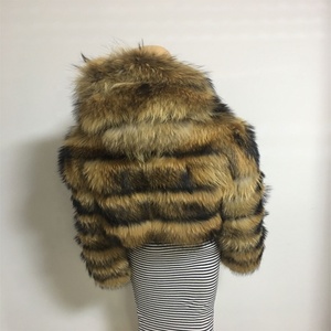 Ladys di Modo Pelliccia di Procione Con Cappuccio Del Cappotto di Vendita Calda - Product Image 5