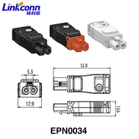 Connecteur push-pull à déconnexion rapide conducteur en cuivre connecteur mâle femelle 2 broches connecteur d'alimentation de fil électrique EPN0034