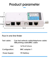 Harga grosir 4 in 1 LAN Tester RJ11 RJ45 USB BNC jaringan kabel Tester Line Finder