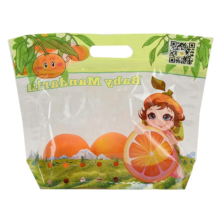 Taze meyve sebze ayakta duran torba ambalaj temizle hediye plastik torba