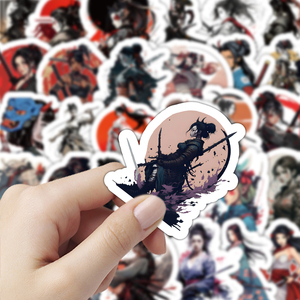 สติกเกอร์ตกแต่งซามูไรผู้หญิงไวนิลหล่อพิมพ์ลายกำหนดได้เอง54ชิ้น/ถุงเป็นมิตรกับสิ่งแวดล้อมทนทานสติกเกอร์บรรจุภัณฑ์กันน้ำ - Product Image 1
