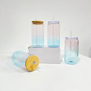 Vaso de Cerveza Sublimable de 16 oz, Vaso de Cristal con Forma de Lata, Vasos para Beber de 16 oz para Envolturas UV DTF - Product Image 1