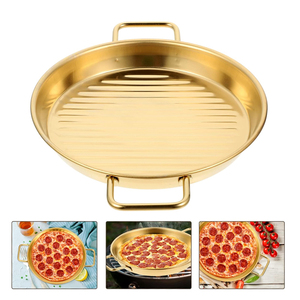 Plato para <span class=keywords><strong>Pizza</strong></span> de acero inoxidable para horno, plato profundo para <span class=keywords><strong>Pizza</strong></span>, 6,5/7,5/8,5 pulgadas, platos de Metal para <span class=keywords><strong>Pizza</strong></span> para parrilla con mango - Product Image 6