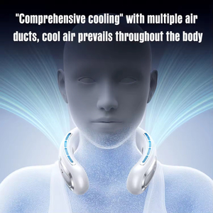 Ventilateur de cou USB pliable moderne et portable amélioré avec batterie 1200 mAh, faible bruit, affichage en anglais - Usage domestique - Product Image 6