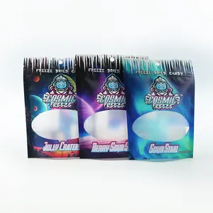 Mylar Bags For Freeze Dried Candy 50 Pack Frozen Dry Sour Candy Bags With Clear Window Stand Up Pouches
