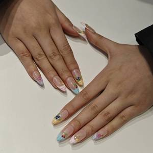 <span class=keywords><strong>Uñas</strong></span> Postizas Modernas Muhaha, Diseño Francés Veraniego a Cuadros con Frutas - Product Image 4