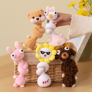 Jouet en peluche super doux à long cou, amusant et extensible, à nouer, en forme de lapin, chien, ours, fleur, poussin, en polyester et coton PP - Product Image 2