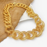 3D impression creux gros lien chaîne collier filigrane maille surdimensionné audacieux progressivement déclaration bavoir collier mode bijoux de mariage
