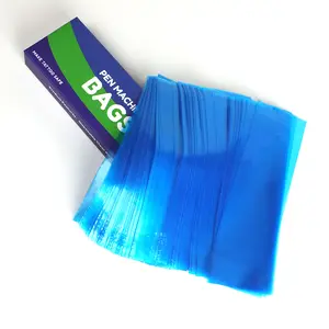 Dövme malzemeleri tek kullanımlık mavi mürekkep kartuşu aksesuarları katmanlı filtre dövme koruma kalem çanta klipsi kollu dövme kanca çanta