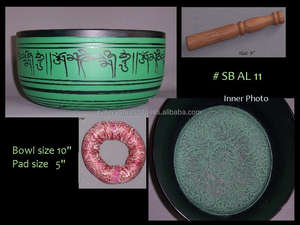 Cuenco de canto tibetano de aluminio para decoración del hogar, cuencos de Canto de Metal blanco hechos a mano con acabado colorido - Product Image 5