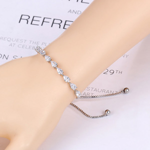 Weiman Elegant Teardrop Cubic Zirconia CZ Zircon Crystal <strong>Adjustable</strong> <strong>Bracelets</strong> for Women Wedding Bridal or Bridesmaid's Jewelry - Product Image 5