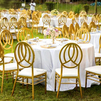 Chaise Chiavari de luxe en métal blanc, personnalisable, nouveau modèle, prix abordable