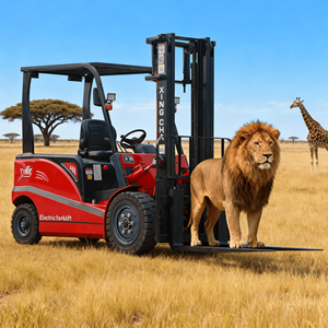 Carretilla elevadora eléctrica pequeña de 3 toneladas con batería de plomo-ácido para uso en almacenes y restaurantes - Product Image 1