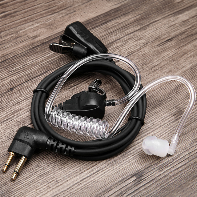 2 Pin K M PTT MIC Headset Covert Acoustic Tube In-ear Earpiece for Kenw  TYT Baofeng UV-5R BF-888S CB Radio Accessories