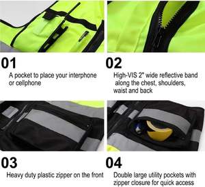 OEM gilet de sécurité réfléchissant personnalisé vente en gros haute visibilité sécurité vêtements de travail construction événement personnel fournisseur de protection en vrac - Product Image 5