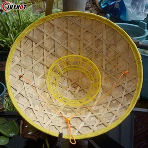 Çin Retro <span class=keywords><strong>Rattan</strong></span> balıkçı şapka el yapımı örgü saman s turizm yağmur geçirmez dans Prop koni balıkçılık güneşlik - Product Image 5