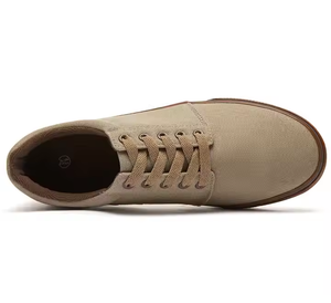 Chaussures en toile à lacets pour hommes avec logo personnalisé Baskets à semelle plate Usine directe Chaussures de marche décontractées Semelle intermédiaire EVA/PVC Doublure en coton Tout - Product Image 2