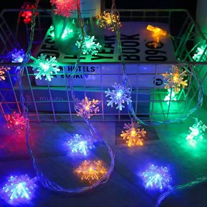 Navidad copo de nieve luz 3M 20LED batería operado cadena remoto 8 modos temporizador impermeable colgante fiesta árbol decoración hecha de plástico - Product Image 3