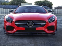 Kit carrosserie sur mesure pour Mercedes Benz AMG GT GTS, style PK, lèvre avant supérieure en fibre de carbone véritable, kit de carrosserie avant