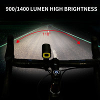 Gaciron V20S-1000 1000/1500LM Phare et feu arrière de vélo 4400mAh Double LED Télécommande filaire Aluminium Étanche IPX6 VTT