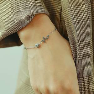 Fournitures transfrontalières Collier en acier inoxydable ECG minimaliste de style japonais coréen avec chaîne à maillons Design unique Série forestière - Product Image 6