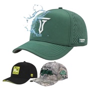 Casquette de baseball perforée à découpe laser HS41, style casquette de camionneur en maille hydro empilée à 5 panneaux, personnalisable