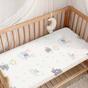 Factory Wholesale <b>Muslin</b> Crib Silk Sheets for Baby Girl Boy Neutral Soft Cotton Baby Sheet for 52''x28'' Standard Crib Mattress - Product Image 2