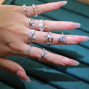 Nuevo Anillo de Compromiso de Lujo para Mujer con Circonita Cúbica, Plata de Ley 925 con Baño de Rodio, para Aniversario o Fiesta - Product Image 6