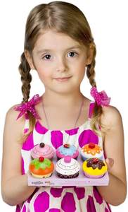 Ensemble de jouets de cuisine et de nourriture pour maison en bois-<span class=keywords><strong>Jeux</strong></span> de simulation de thé de l'après-midi pour filles avec gâteau aux beignets et coupe de semblant de thé inclus - Product Image 3