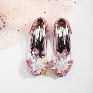 Scarpe da Principessa per Bambine, Nuove Scarpe con Tacco Alto per Sfilate, Scarpe di Cristallo per Esibizioni, Calzature per Bambine Più Grandi - Product Image 5
