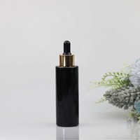 Flacon en verre noir de 5ml 10ml 15ml avec bouchon en or et flacon compte-gouttes en verre opaque avec bouchon compte-gouttes