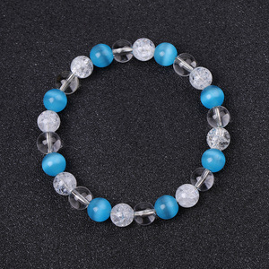 Bracelet perlé 8 mm en <span class=keywords><strong>pierre</strong></span> <span class=keywords><strong>de</strong></span> <span class=keywords><strong>lave</strong></span> noire scintillante, fait main, pour hommes et femmes – Vente chaude - Product Image 3