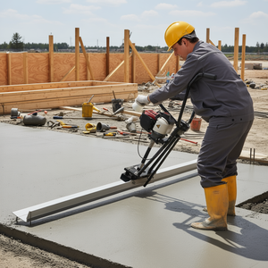 Vibrateur à béton thermique de 6 pieds avec moteur 4 temps, barre de guidage droite en aluminium, 6500 tr/min, pour étalage de béton - Product Image 2