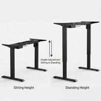 Bureau électrique surélevé Xavier, cadre à double moteur, design moderne en métal, plateau extensible, bureau intelligent à hauteur réglable électriquement