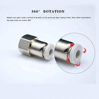 Raccord pneumatique en laiton à filetage femelle PCF 4 10 4mm 6mm 8mm 10mm vers 1/8 1/4 3/8 1/2BSP pour tuyau d'air