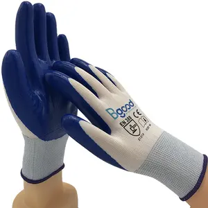 CE bester Preis Industrielle Nylon Nitril Arbeit Öl beständige Handschuhe Bau arbeits handschuh