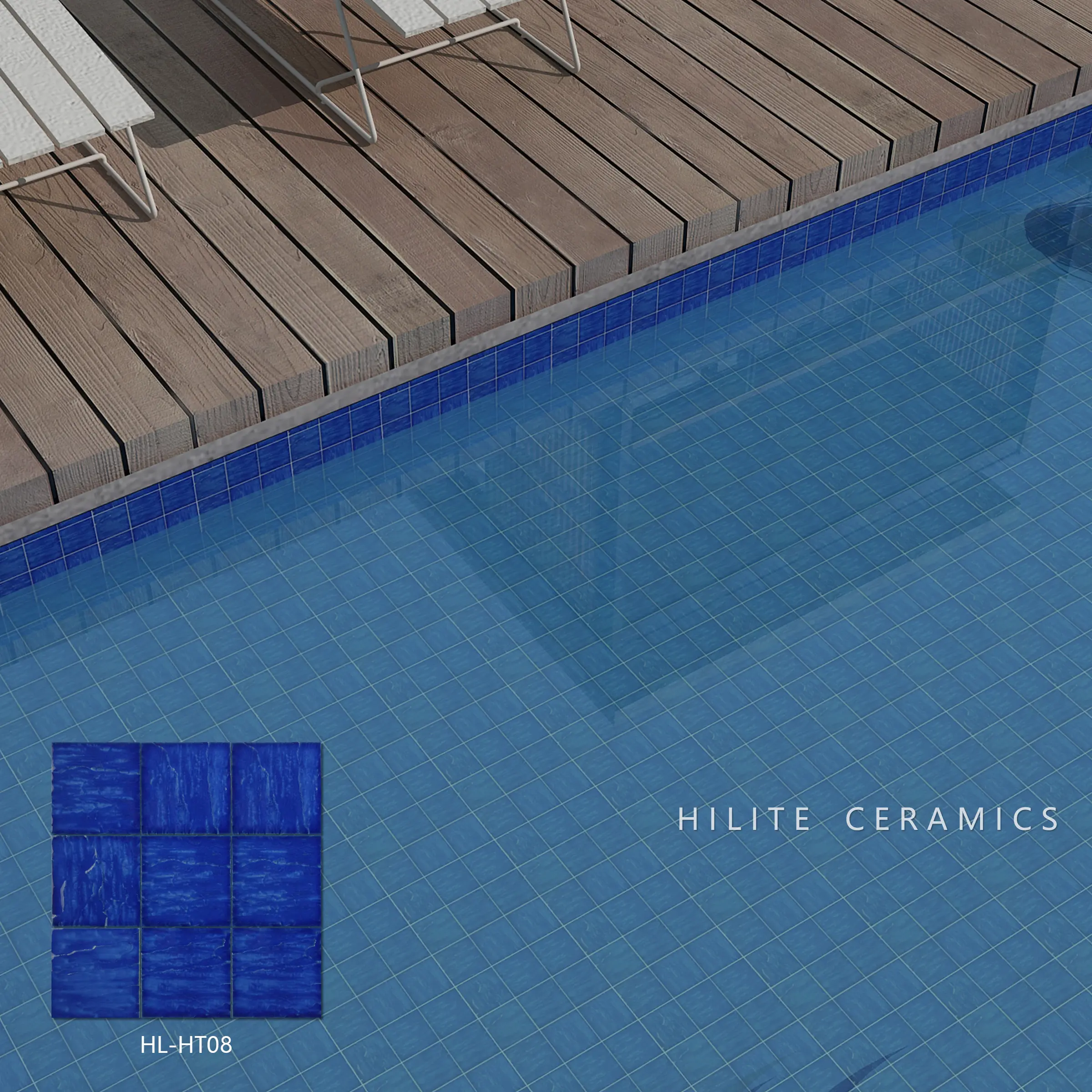 Carrelage en mosaïque bleu pour piscine, 295.5x295.5mm, offre spéciale