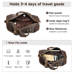 <span class=keywords><strong>Sac</strong></span> de voyage pour <span class=keywords><strong>homme</strong></span> en <span class=keywords><strong>cuir</strong></span> Crazy Horse MARRANT avec pochette à chaussures, sacs de voyage en <span class=keywords><strong>cuir</strong></span> imperméable, sacs de voyage en <span class=keywords><strong>cuir</strong></span> véritable pour <span class=keywords><strong>homme</strong></span> - Product Image 3
