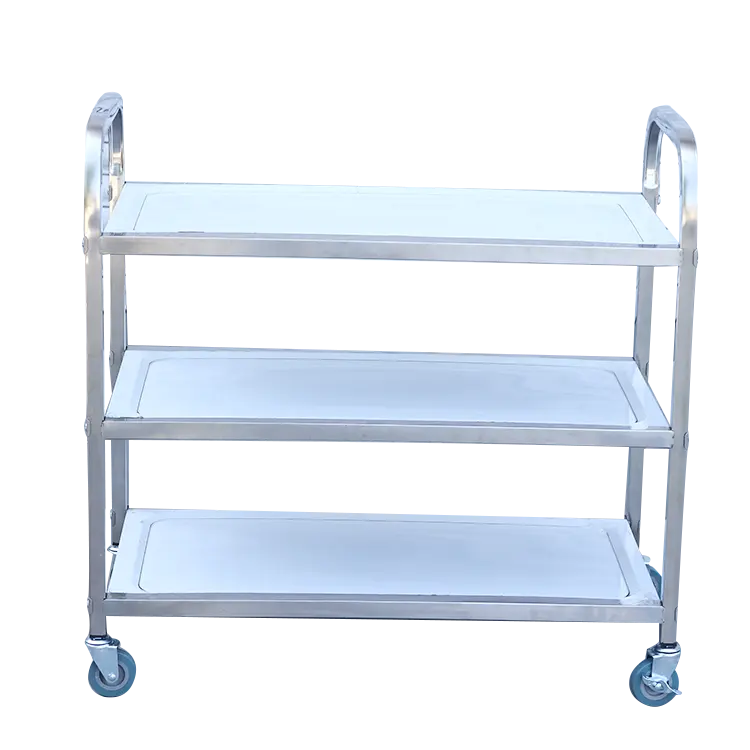 3 Tier Stainless Steel Hotel Food Service Trolley Dining Service Cart Hotel Kitchen Equipment