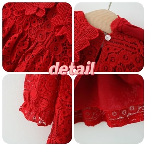 Nuovo Vestito <span class=keywords><strong>da</strong></span> Principessa per Bambine, Formale con Grande Colletto, Maniche Lunghe in Pizzo e Fodera in Cotone, per Feste e Occasioni Speciali - Product Image 4