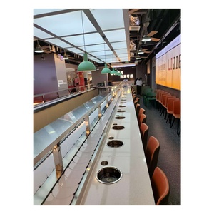 Restaurant-Edelstahl-Drehtisch-Förderbandsystem mit Einstellbarer Geschwindigkeit und 50kg/m Kapazität - Product Image 1