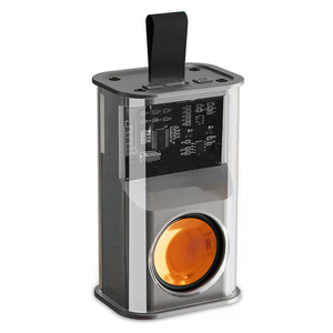 YIN007 Haut-parleur sans fil portable de style mecha transparent avec éclairage LED RVB, <span class=keywords><strong>petit</strong></span> canon en acier, caisson de basses de bureau pour ordinateur - Product Image 5