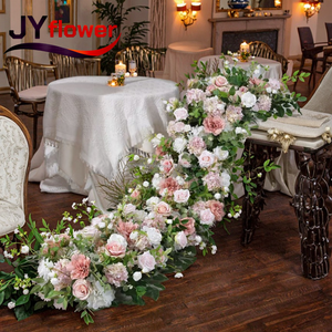 <span class=keywords><strong>Guirlande</strong></span> de chemin de table de <span class=keywords><strong>mariage</strong></span> en soie avec arrangement de boule de fleur de rose artificielle longue durée pour la décoration de pièce maîtresse - Product Image 1