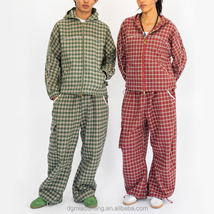 Conjunto Deportivo Personalizado con Sudadera con Capucha y Cremallera Reflectante de 3 m y Pantalones Holgados, Estilo Vintage, Holgado, para Hombre, Conjunto Deportivo para Correr - Product Image 3