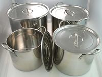 JL Ensemble de 8 casseroles à couscous classiques en acier inoxydable avec couvercle en acier inoxydable et poignée en acier inoxydable