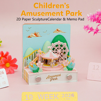 Nouveauté conception populaire parc d'attractions pour enfants bloc-notes autocollant 2D bloc-notes Cube 2D papier Art bloc-notes pour la décoration de bureau